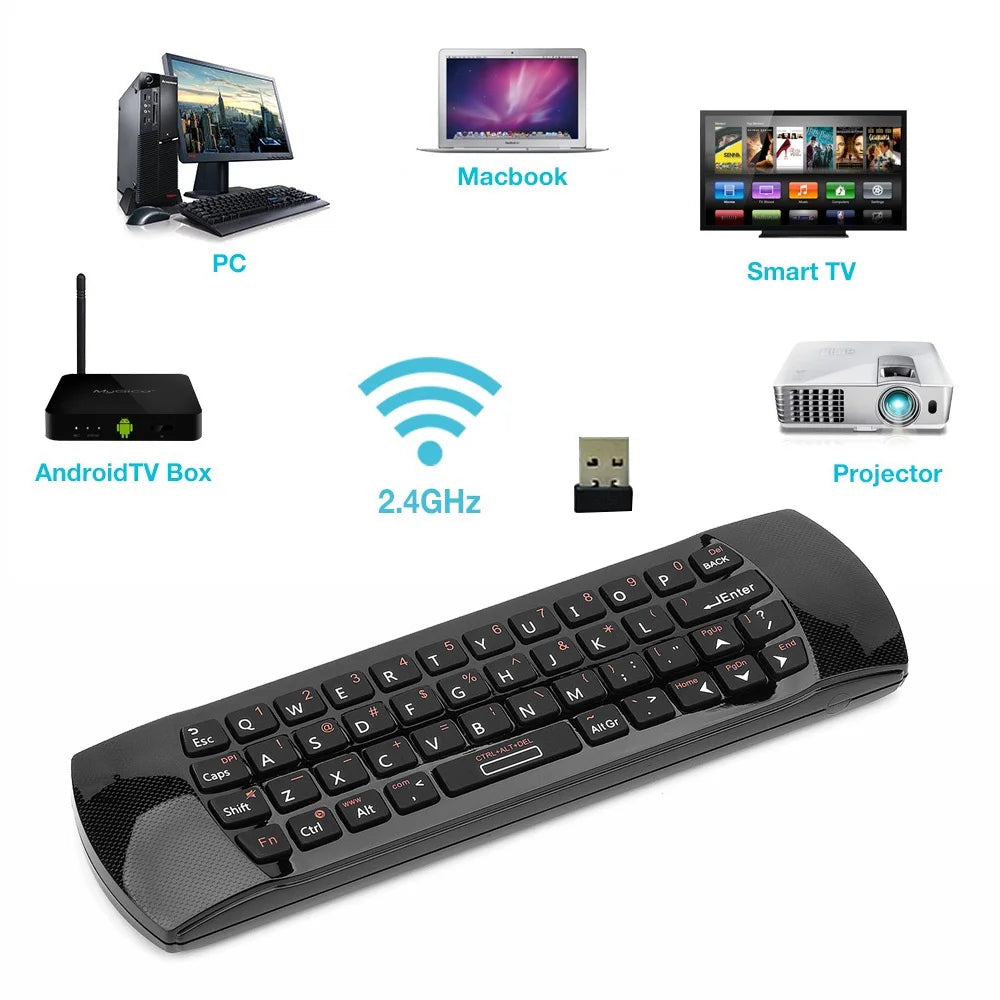 I25 2.4G Mini Wirless Air Mouse Keyboard with IR Remote Control PC Teclado for Tablet Smart Android TV Box