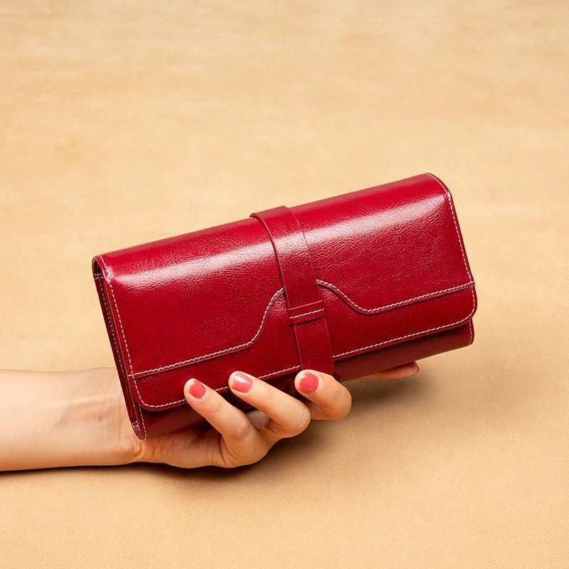 Luxury Designer Women'S Wallets Long Handbags RFID Card Holder Wallet for Women Genuine Leather Purses High Quality Female Purse