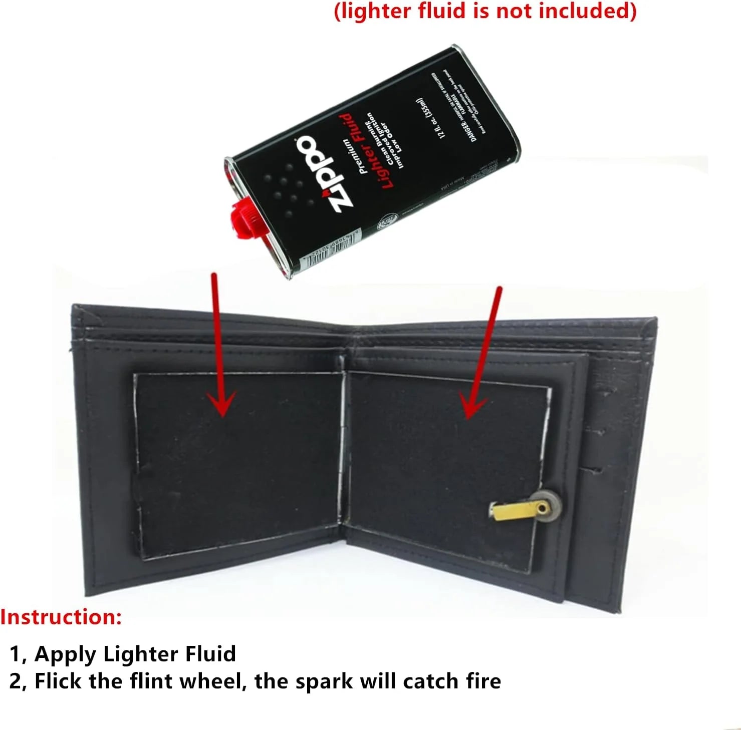 Magic Trick Fire Flaming Wallet, Leather, Inconceivable Street Show Prop, Prank, Magician Wallets, Close-Up Magic, Pros, Professional Cool Tricks