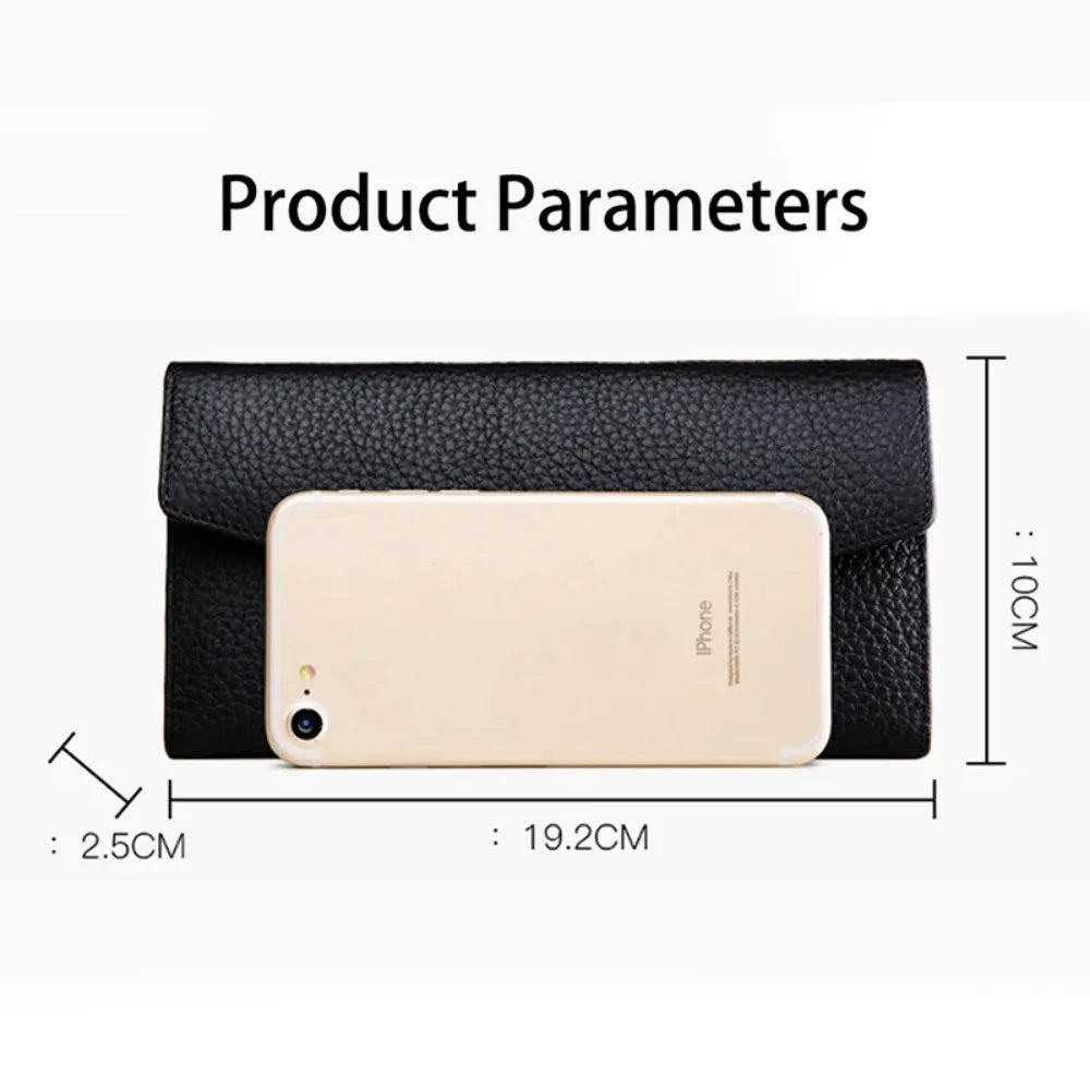 Genuine Leather Women'S Wallets Long Handbags Luxury Designer Purses for Women Credit Card Holder Wallet Carteras Para Mujer
