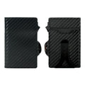 Men Business Card Holder Carbon Fiber Leather Automatic Small Purse RFID Popup Credit Wallet Cardholder Portafoglio Uomo
