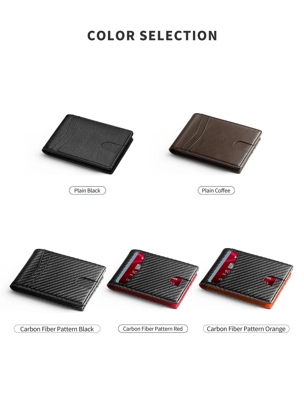 Carbon Fiber Minimalist Ultra-Thin Trifold Wallet RFID Men'S Wallet with ID Window and 13 Card Slots Coin Purse Card Holder