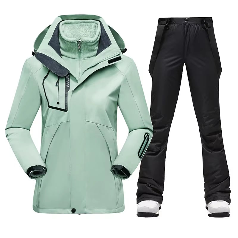 New Winter Ski Suit Women Warm Windproof Waterproof Ski Jacket Ski Pants Female Outdoor Sports Snow Coat Trousers Snowboard Wear