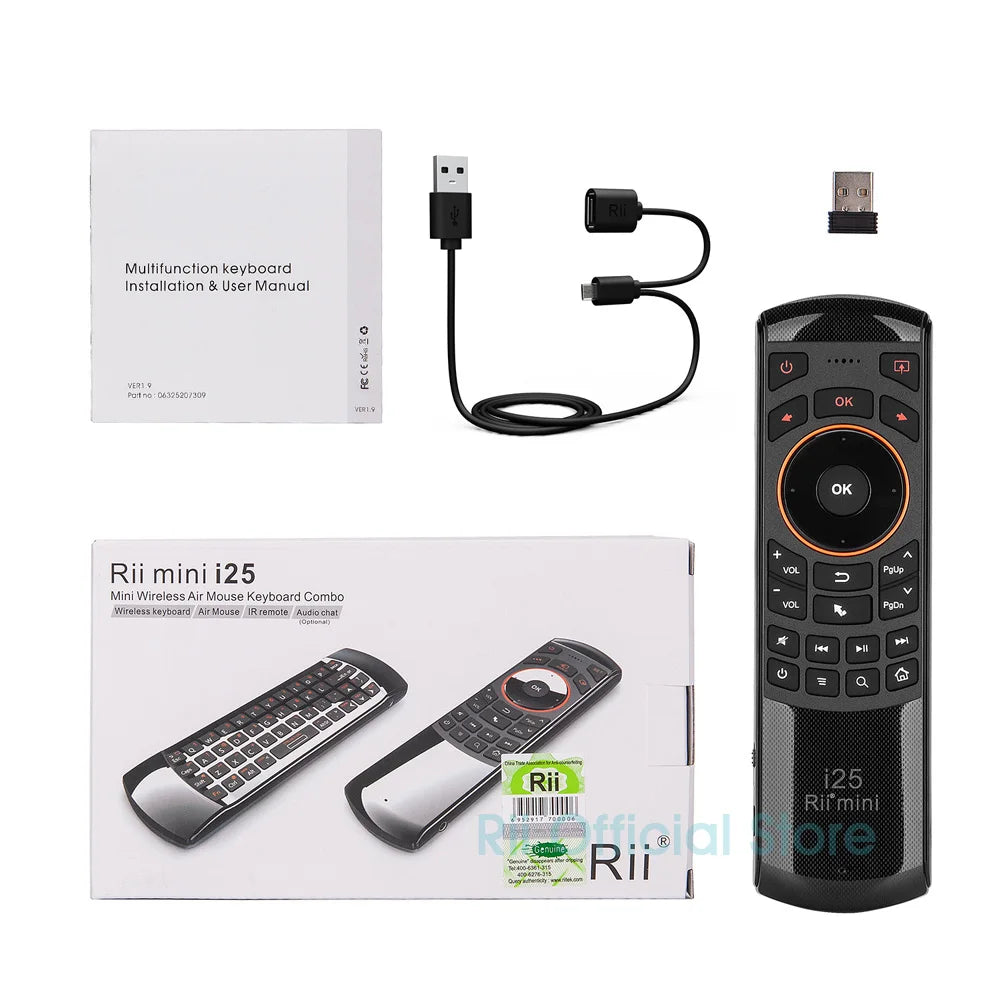 I25 2.4G Mini Wirless Air Mouse Keyboard with IR Remote Control PC Teclado for Tablet Smart Android TV Box