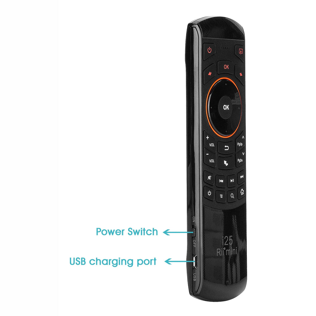 I25 2.4G Mini Wirless Air Mouse Keyboard with IR Remote Control PC Teclado for Tablet Smart Android TV Box
