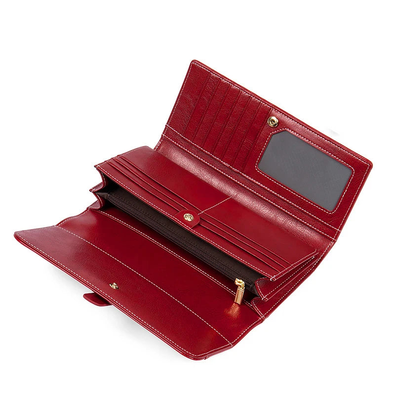 Luxury Designer Women'S Wallets Long Handbags RFID Card Holder Wallet for Women Genuine Leather Purses High Quality Female Purse