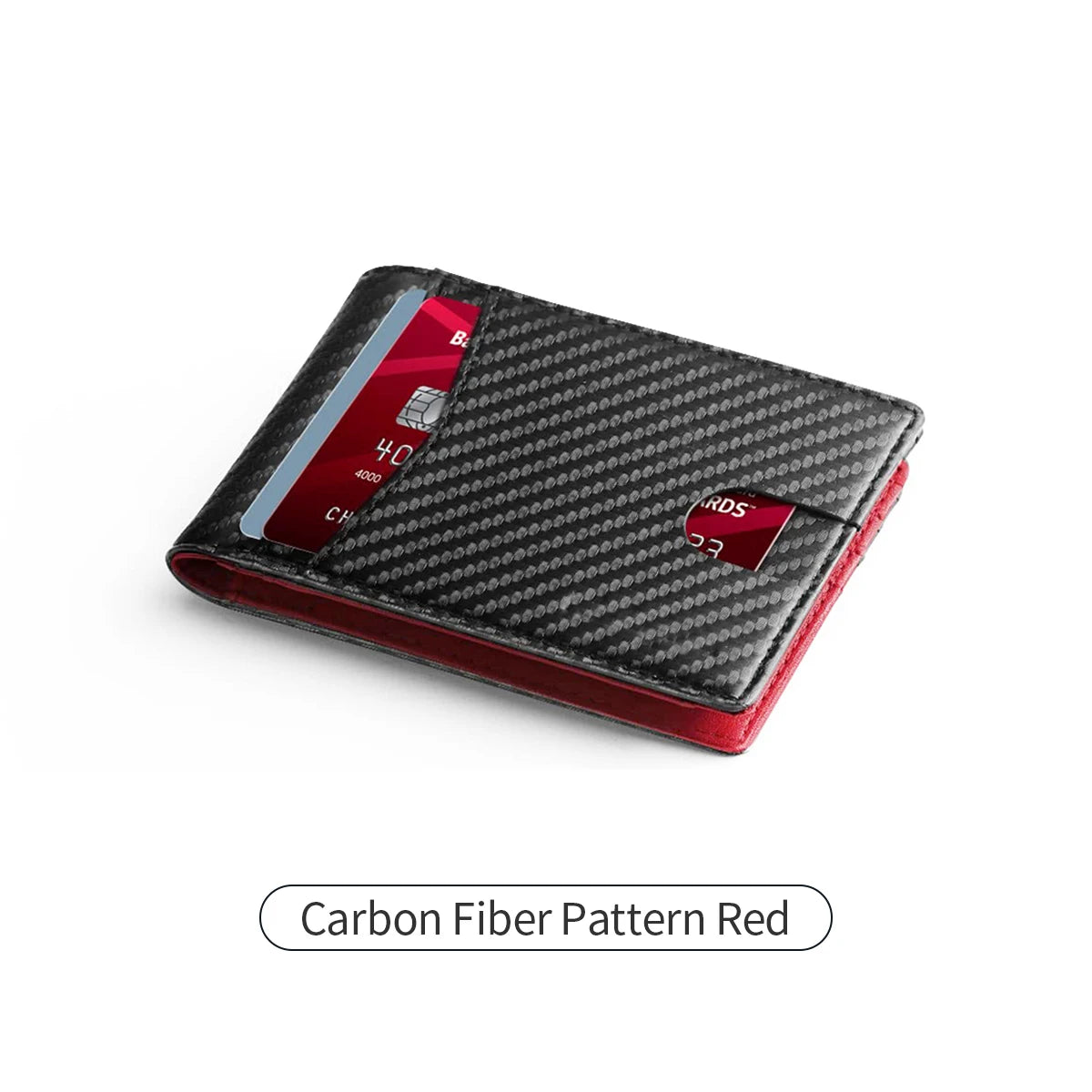 Carbon Fiber Minimalist Ultra-Thin Trifold Wallet RFID Men'S Wallet with ID Window and 13 Card Slots Coin Purse Card Holder