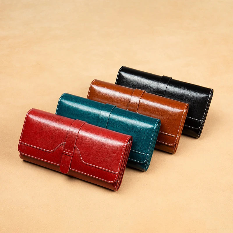 Luxury Designer Women'S Wallets Long Handbags RFID Card Holder Wallet for Women Genuine Leather Purses High Quality Female Purse